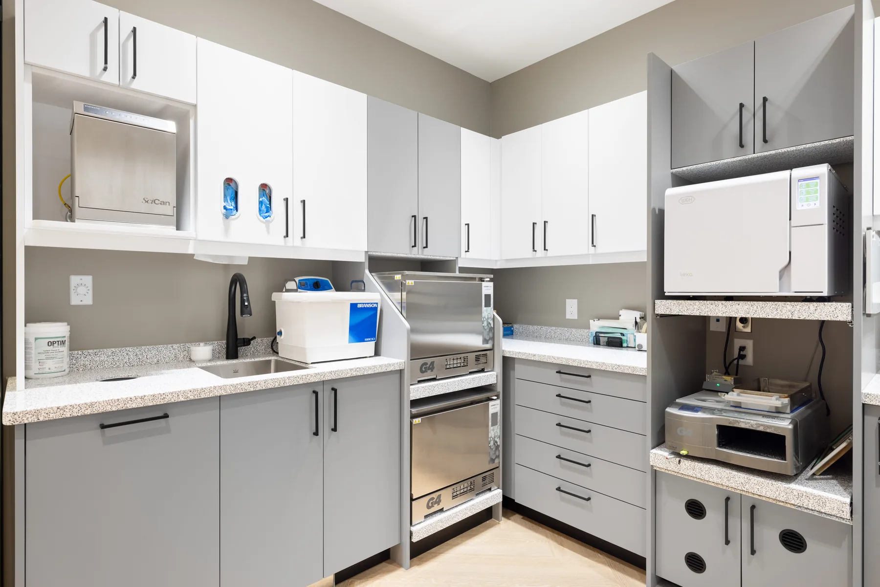 Modern sterilization equipment and clean storage cabinetry